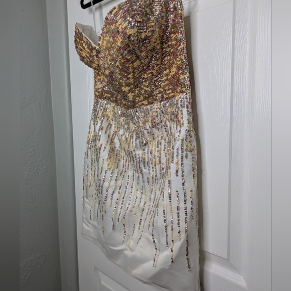 Terani Couture Sequin Strapless Mini Dress Size 6 - Picture 5 of 7